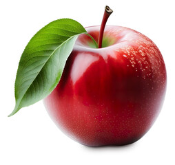 Fresh red apple isolated on transparent background PNG Full Depth of Field