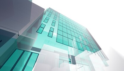 Obraz premium Architecture building 3d illustration