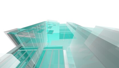 Architecture building 3d illustration