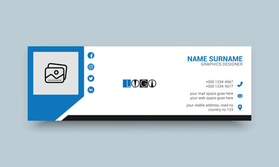 Obraz premium email signature personal or company and social media template