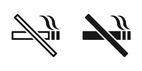 ofvs318 OutlineFilledVectorSign ofvs - no smoking vector icon . smoke sign . isolated transparent . black outline and filled version . AI 10 / EPS 10 / PNG . g11658