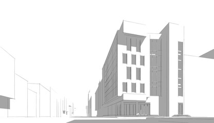Fototapeta premium Architecture building 3d illustration
