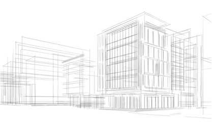 Architecture building 3d illustration