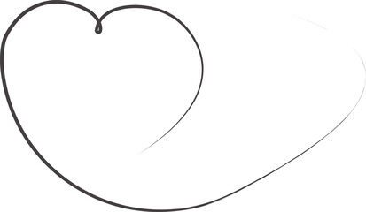Heart icon one line drawing technique, vector illustration. Love symbol over white background