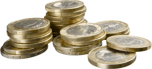 Stacks of pound coins