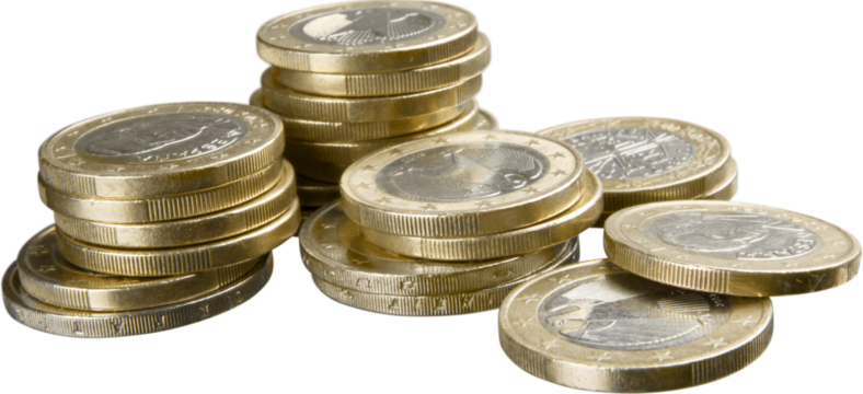 Stacks of pound coins