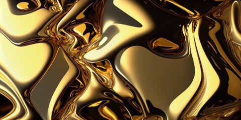 Abstrakt kunstvolles Hintergrund Motiv in Gold, ai generativ