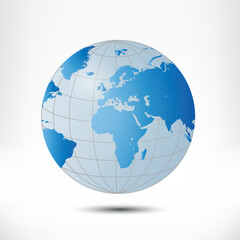 Globe vector illustration isolated on white background.