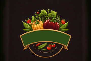 organic food and fresh veggies logo design. Generative AI