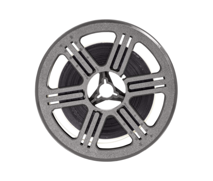 Vintage Super 8 film reel isolated with cut out background. - Powered by Adobe