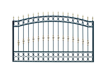 Arched metal fence.
