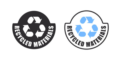 Recycling icons. Modern icons recycled materials. Packaging and recycling. Vector illustration