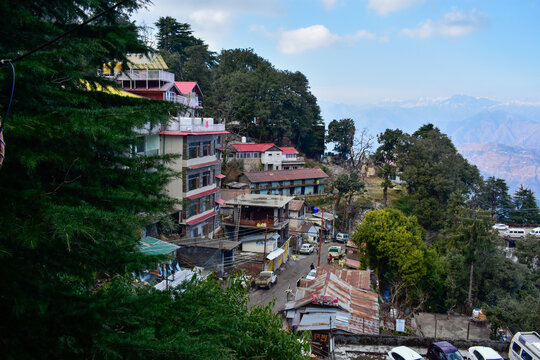 An image of view of Houses and Hotels in Dalhousie, Himachal Pradesh, India