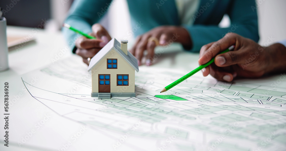 Poster land plot and cadastre map