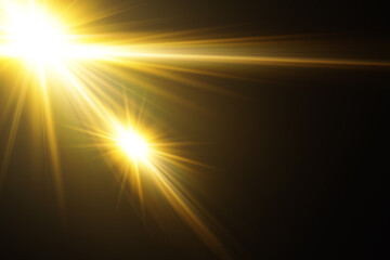 golden lens flares effects