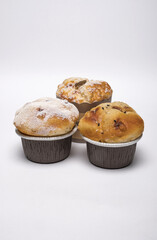 Muffins on a white background