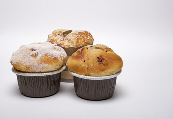 Muffins on a white background