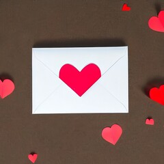 Valentine day background with gift box and various red hearts lover