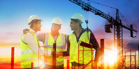 engineering team working on site