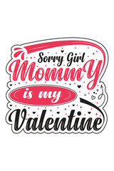 Obraz premium Cute Valentine Typography T-Shirts Design 