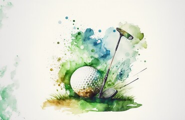 painting in watercolor with a white background. Generative AI