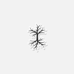 Fototapeta na wymiar Dead Tree icon logo sticker isolated on gray background