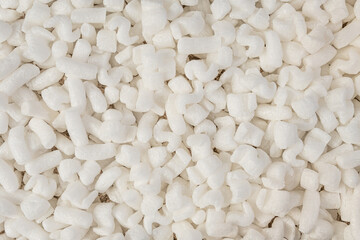 Texture made of void loose fills which protect items inside packaging boxes for shipping. It is...