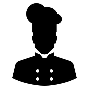 recommend clip art: Logo restaurante. Icono avatar. Silueta aislada de hombre con sombrero de cocinero