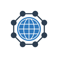 Global Communication Icon - World Network Icon