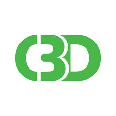 CBD Oil or Cannabidiol Lettermark Logo for CBD Hemp Oil Label Design or Box Design Template