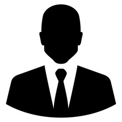 Icono director ejecutivo. Símbolo CEO. Silueta aislada de hombre con traje y corbata © teracreonte