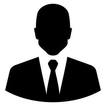 Icono director ejecutivo. S&iacute;mbolo CEO. Silueta aislada de hombre con traje y corbata