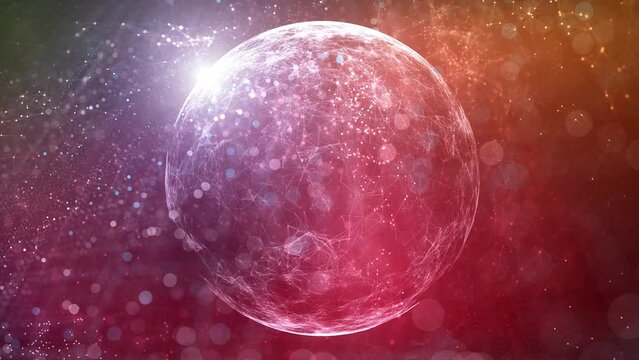 3d looping artificial intelligence digital sphere network. Concept future science. Seamless colorful background, animation loop stock video.