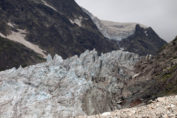 Glacier in Caucasus Mountains, Georgia.