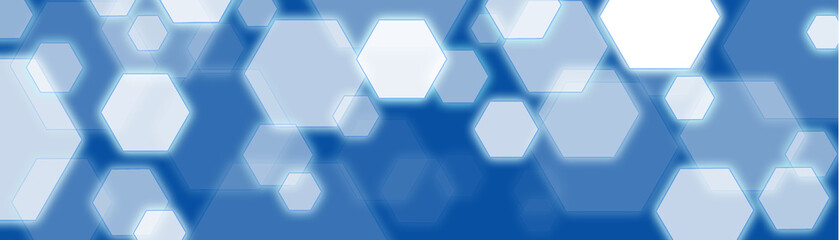 Abstract background with white polygons on a blue background with highlights and defocus. Medical,...