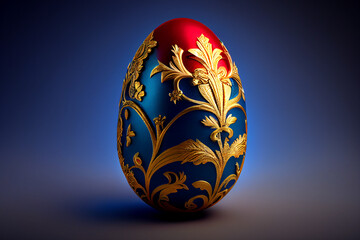 Luxury Easter egg, ornate with gold, Faberge style. Generative AI