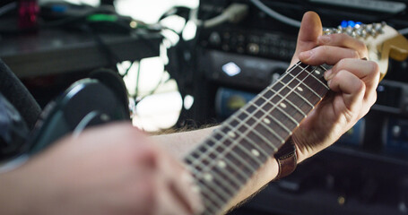 Fototapeta na wymiar Studio Electric Guitar Player