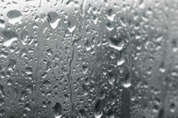 Raindrops on the window glass