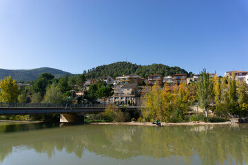 Fototapeta na wymiar Landscape of the new area of the town of Suria in Catalonia