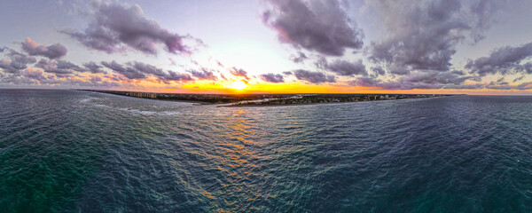 Scenic aerial photo of Jupiter beach and inlet located on the southeast coast of Florida, USA © Joshua 