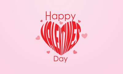 Happy Valentines Day Typography banner, Valentine's day greetings card