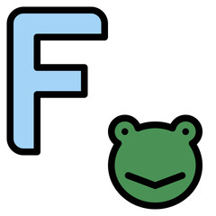 f capital letter alphabet frog