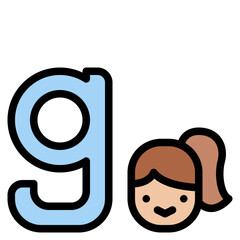 g lowercase girl letter alphabet