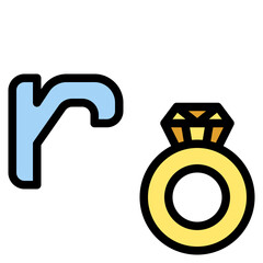 r lowercase ring letter alphabet
