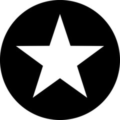 Basic Star in Black Circle Badge Icon. Vector Image.