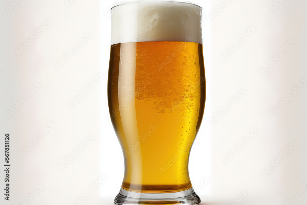 Canvas Prints Beer glass against a white background. The clipping paths are in the file. Generative AI