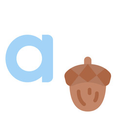 a lowercase acorn letter alphabet