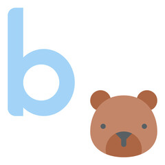 b lowercase bear letter alphabet