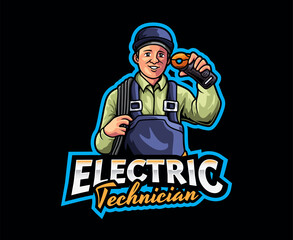 Electric Technician Mascot Logo