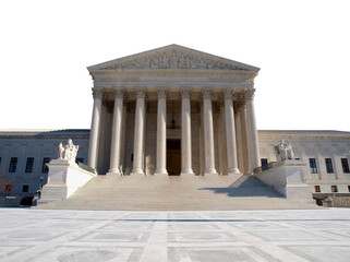 United States Supreme Court building isolated with cut out background.